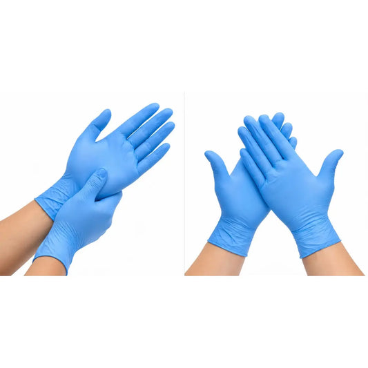 Guantes de nitrilo azul sin polvo (100 unidades)