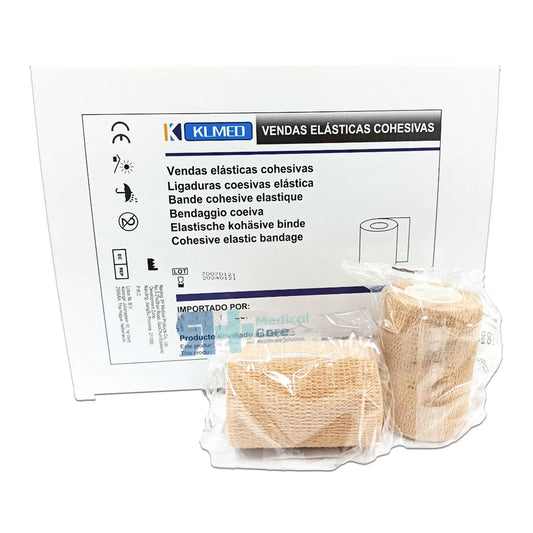 Venda elástica cohesiva KLMED 5cm x 4,5m caja de 24 unidades