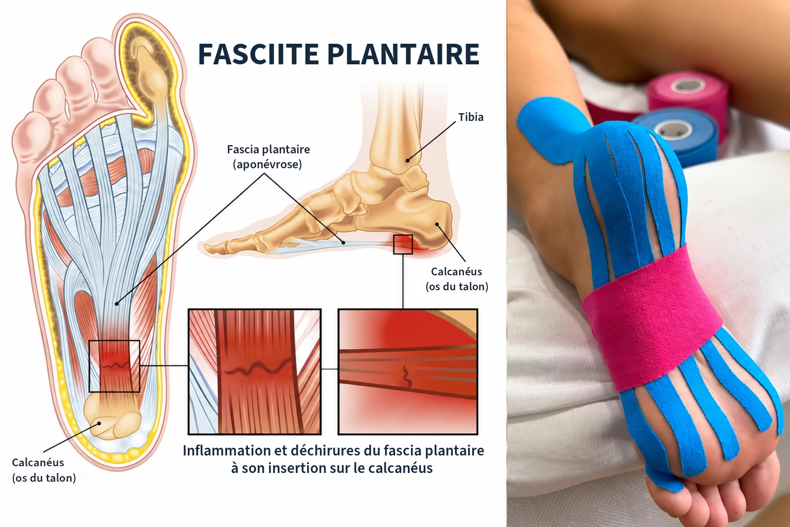 Taping de la fasciite plantaire : guide pratique pour kinésithérapeutes