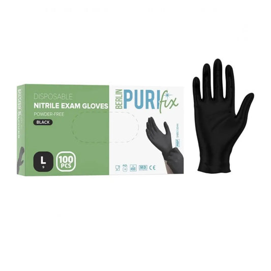 Guantes de Nitrilo Negro sin Polvo (100 unidades)