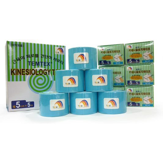 Temtex Kinesio Tape azul bleu 6 pack 5m x 5cm Kinemarket