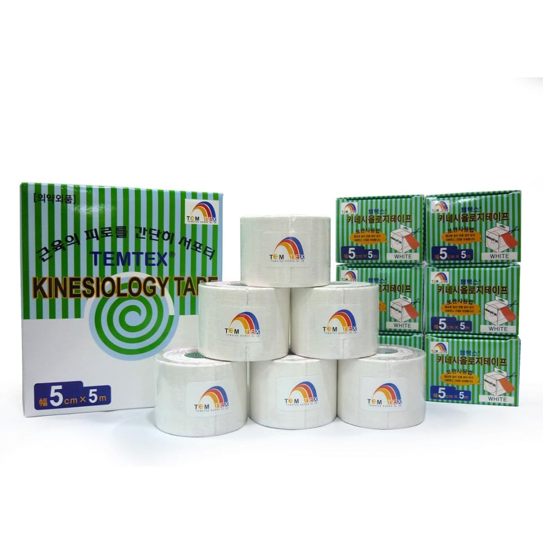 Temtex Kinesio Tape blanco blanc 6 pack 5m x 5cm Kinemarket