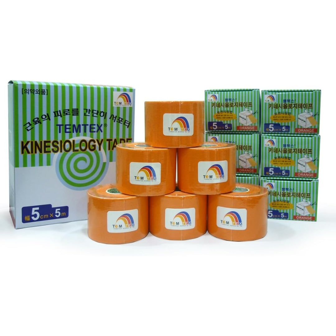 Temtex Kinesio Tape naranja orange 6 pack 5m x 5cm Kinemarket