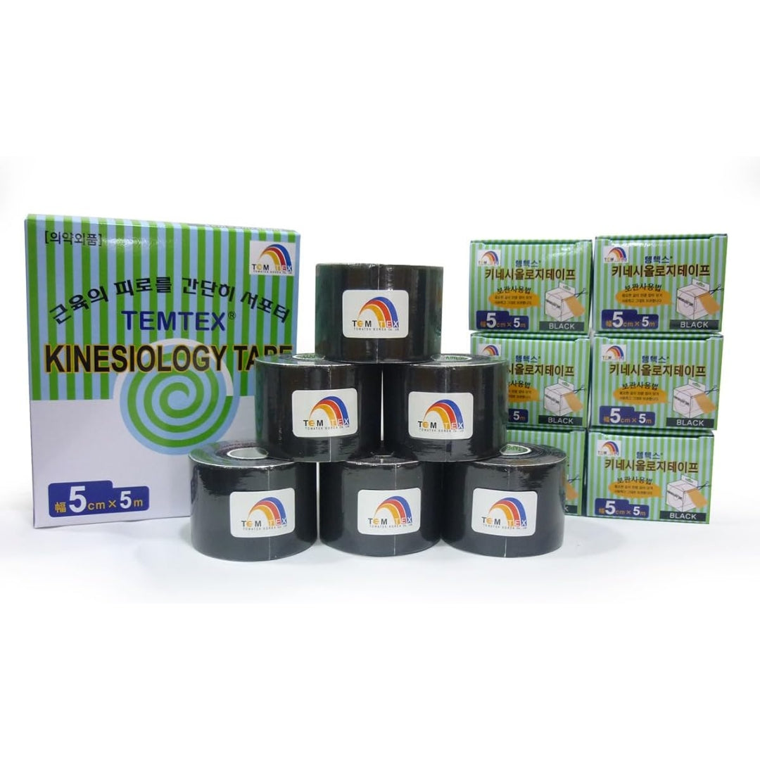 Temtex Kinesio Tape negro noir 6 pack 5m x 5cm Kinemarket