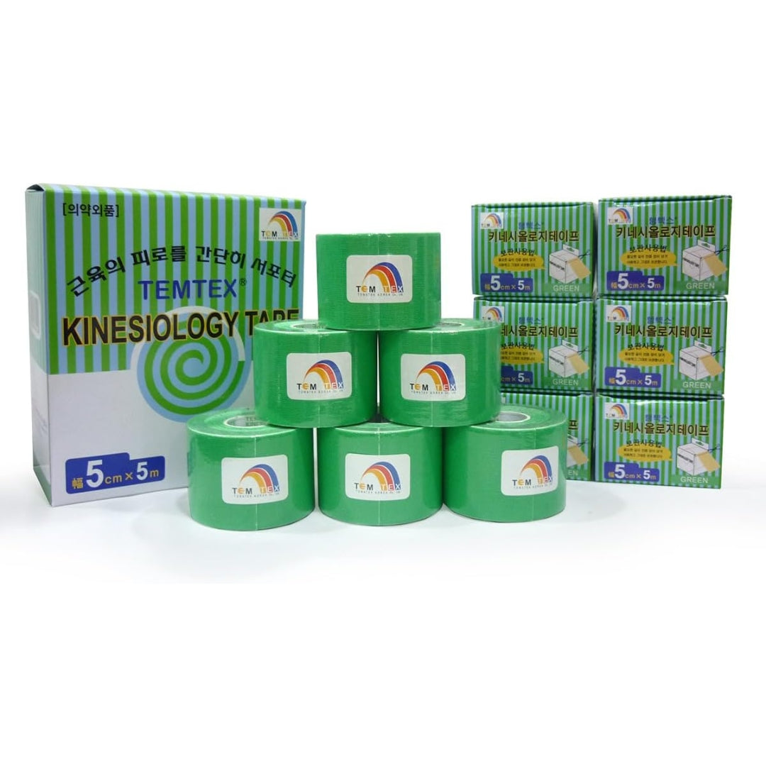 Temtex Kinesio Tape Verde vert 6 pack 5m x 5cm Kinemarket