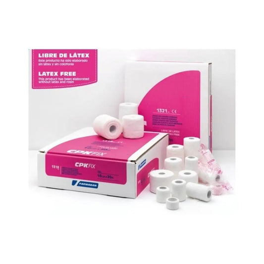 CPK FIX FARMABAN Cohesive Elastic Fixation Bandage 8cm x 20m (16-Pack)